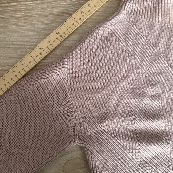 Anthropologie Maeve Medium The Katey Mock Neck Bell Sleeve Sweater Taupe Pink - Picture 7 of 7